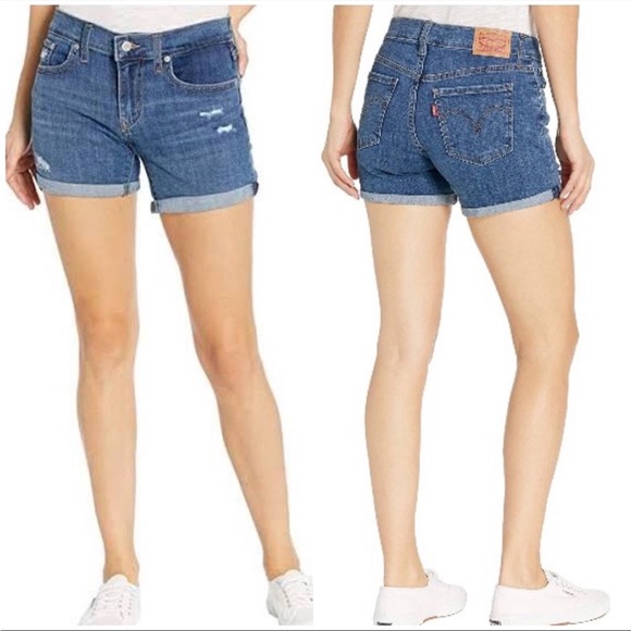 Levi's Shorts Nwt Levis Midlength Hypersoft Cuffed Jean Shorts